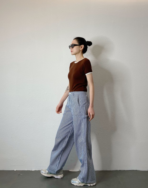 Stripy Worker Jeans #250302